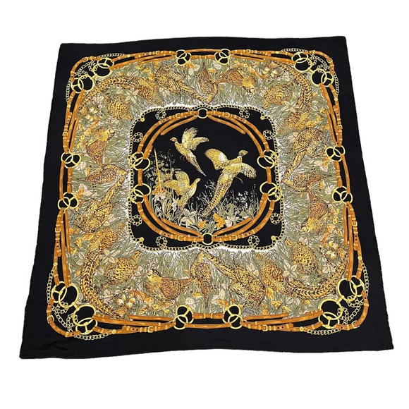 Specialty House Accessories - Vintage Specialty House Bird Gold Chain Design Scarf